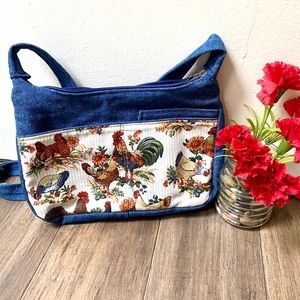 Denim Rooster Purse